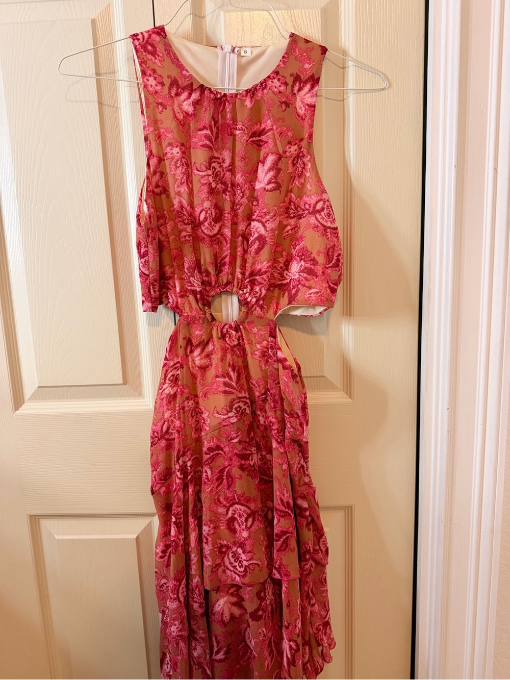 Floral Pink Cutout Maxi dress
